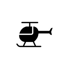 Helicopter icon Flat vector set outline