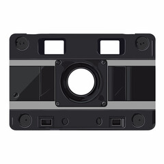 Fototapeta premium Detailed video tape segment icon for multimedia designs with a vintage touch