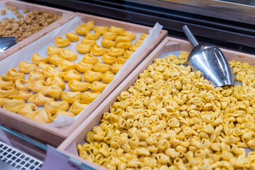 Showcase with Traditional fresh pasta in Bologna  © boryanam