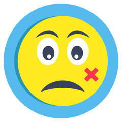 Astonished emoji icon, editable vector