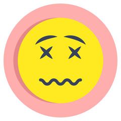 A creative design icon of cross eyes face