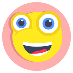 A creative design icon of surprised face