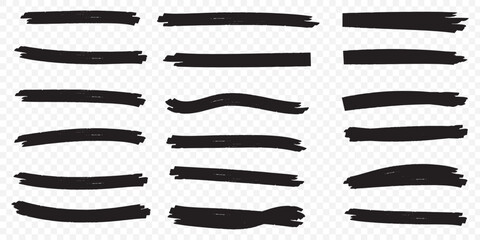 Vector highlighter brush line strokes. eps 10.