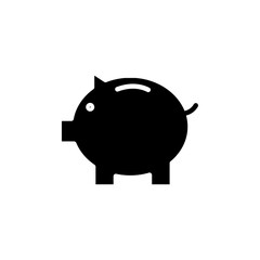 Piggy bank icon Flat vector set outline