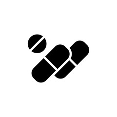 Pill icon Flat vector set outline