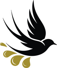 Obraz premium Bird logo silhouettes black and white illustration