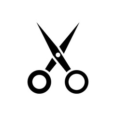 Scissor icon Flat vector set outline