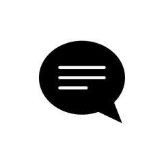 Speech bubble icon Flat vector set outline