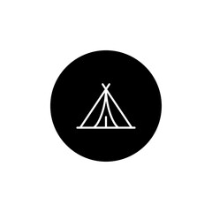 Tent icon Flat vector set outline