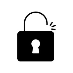 Unlock icon Flat vector set outline