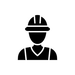 Worker icon Flat vector set outline