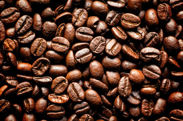 Roasted Coffee Beans background texture. 