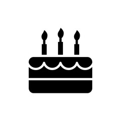 Birthday cake icon Flat vector set outline