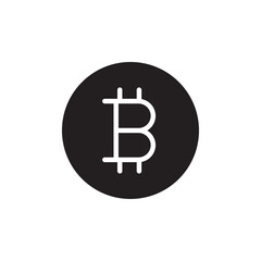 Bitcoin icon Flat vector set outline