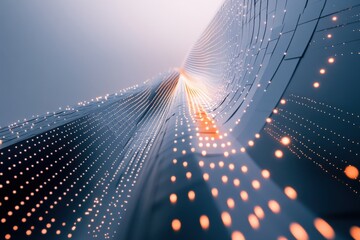 abstract digital background with glowing lights and lines