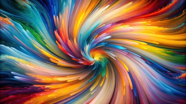 A vibrant swirl of color, a dynamic abstract painting that captures the essence of movement and energy.