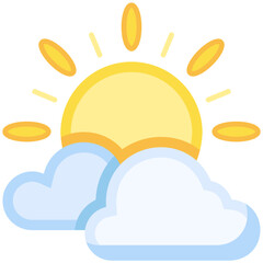 Sun and Cloud Flat color