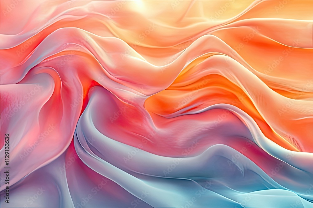 Poster swirling waves of color blend seamlessly to create a mesmerizing canvas of soft hues and ethereal te