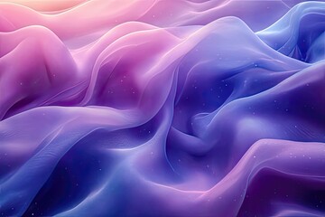 Obraz premium Dreamy waves of purple and pink fabric flow smoothly across the canvas in a mesmerizing display of color and texture. Generative AI