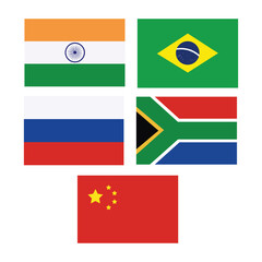 BRICS Country Flags Vector