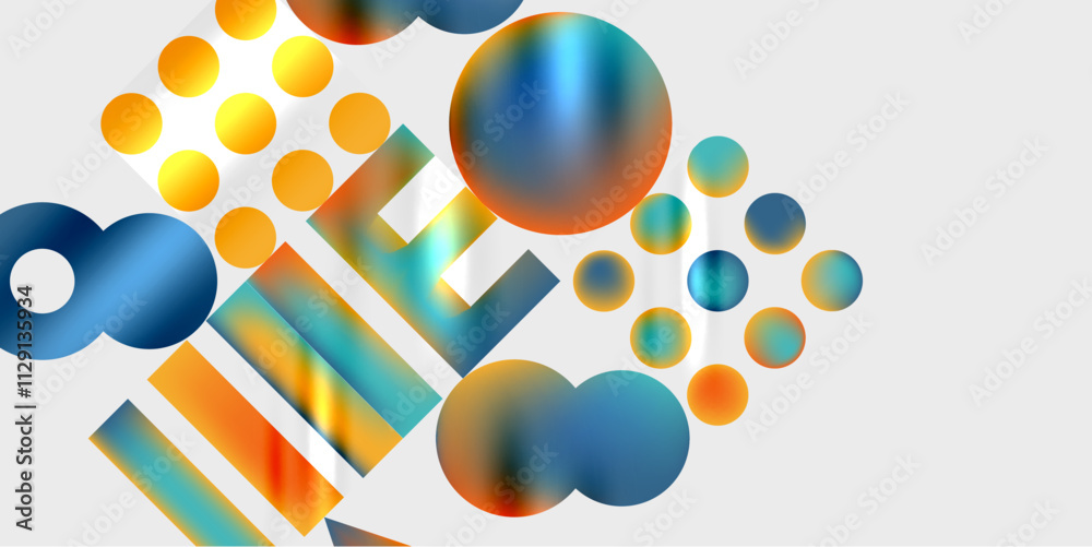 Poster simple shapes - circles, triangles, rectangles abstract background. vector illustration for wallpape