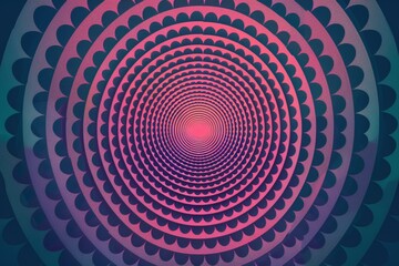 Abstract background with circular shapes in pink and purple, creating the effect of depth and perspective on a dark blue backdrop