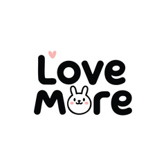 Cute and Minimal Typography Design with Bunny Illustration.