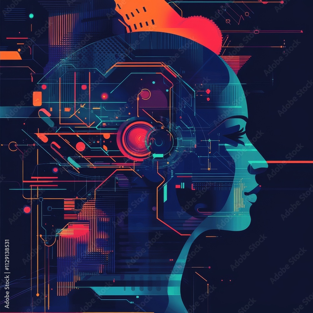 Poster futuristic technology background vector design in eps 10