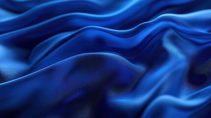 Fototapeta premium Abstract Blue Silk Drapery: A Study in Texture and Light