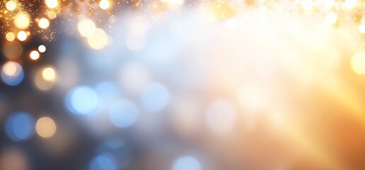 Fototapeta premium A blurred background with soft bokeh lights in warm colors.
