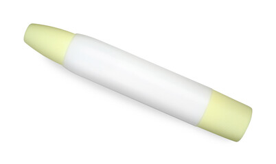 One glue stick isolated on white, top view