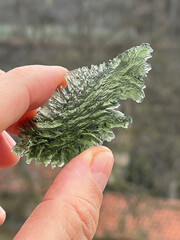 Rare Moldavite feather shape