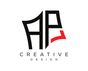 AP letter logo design vector art