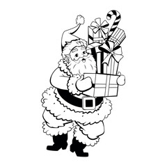 Vector Santa Claus Gift Present Cartoon Illustration Isolated