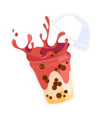 Bubble tea juice cocktail vector illustration