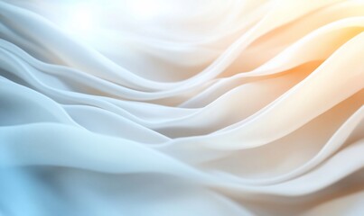 Fototapeta premium Abstract white fabric waves, soft light.