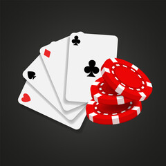 Casino illustration. Vector 3D elements on the theme of casinos and gambling.