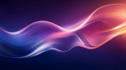 Abstract Purple and Orange Flowing Waves Design