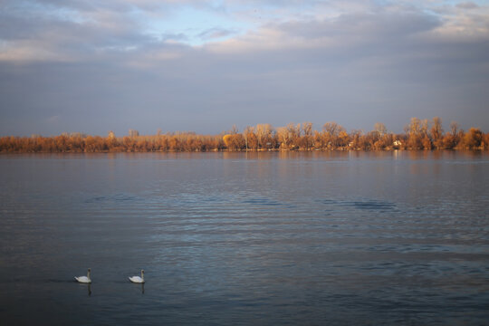 Danube River landscape in autumn