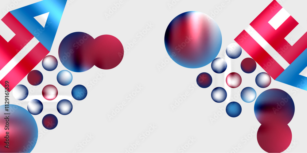 Poster simple shapes - circles, triangles, rectangles abstract background. vector illustration for wallpape