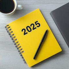 2025 Yellow Notebook Illustration