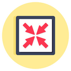 Editable design icon of inward arrows