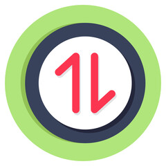 A colored design icon of data transfer