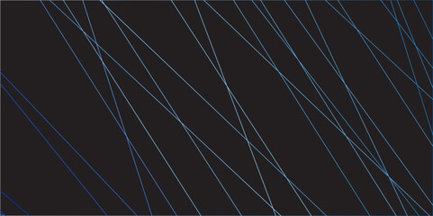 Random chaotic lines abstract geometric pattern. vector textrue 3d illustration. Black abstract background with blue diagonal lines and shadows. technology, banner, frame, vintage, art, illustration.