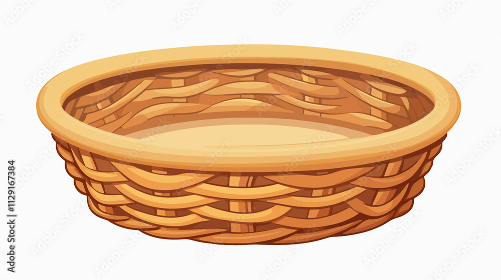 Wall mural wicker basket icon on white background for web design projects