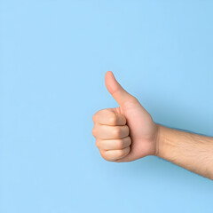 Thumbs Up Photo Blue Background