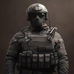 SWAT Team Member in Tactical Gear