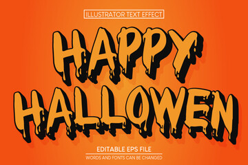 Halloween horror text effect editable pumpkin and scary text style