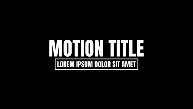 Motion Titles