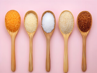 Sugar Types in Wooden Spoons